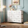 imageWLIVE Dresser for Bedroom with 8 Drawers Wide Fabric Dresser for Storage and Organization Chest of Drawers Dressers for Living Room Closet Hallway Dark GreyWhite