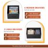 imageWLIVE Dresser for Bedroom with 8 Drawers Wide Fabric Dresser for Storage and Organization Chest of Drawers Dressers for Living Room Closet Hallway Dark GreyCharcoal Black