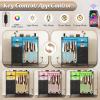 imageWLIVE Dresser for Bedroom with Clothes Rack 3 Drawer Dresser with LED Lights ampamp Charging Station Fabric Dressers ampamp Chest of Drawers Storage Organizer with Open Shelves for Closet Living Room PinkBlack