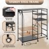 imageWLIVE Dresser for Bedroom with Clothes Rack 3 Drawer Dresser with LED Lights ampamp Charging Station Fabric Dressers ampamp Chest of Drawers Storage Organizer with Open Shelves for Closet Living Room PinkBlack
