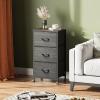 imageWLIVE Dresser with 3 Drawers Fabric Nightstand Organizer Unit Storage Dresser for Bedroom Hallway Entryway Closets Sturdy Steel Frame Wood Top Easy Pull Handle Dark GreyCharcoal Black Wood Grain Print