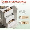 imageWLIVE Dresser with 3 Drawers Fabric Nightstand Organizer Unit Storage Dresser for Bedroom Hallway Entryway Closets Sturdy Steel Frame Wood Top Easy Pull Handle Dark GreyWhite