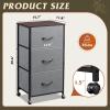 imageWLIVE Dresser with 3 Drawers Fabric Nightstand Organizer Unit Storage Dresser for Bedroom Hallway Entryway Closets Sturdy Steel Frame Wood Top Easy Pull Handle Dark GreyDark Grey