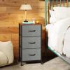 imageWLIVE Dresser with 3 Drawers Fabric Nightstand Organizer Unit Storage Dresser for Bedroom Hallway Entryway Closets Sturdy Steel Frame Wood Top Easy Pull Handle Dark GreyDark Grey
