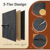 imageWLIVE Dresser with 3 Drawers Fabric Nightstand Organizer Unit Storage Dresser for Bedroom Hallway Entryway Closets Sturdy Steel Frame Wood Top Easy Pull Handle Dark GreyCharcoal Black Wood Grain Print