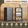 imageWLIVE Dresser with 3 Drawers Fabric Nightstand Organizer Unit Storage Dresser for Bedroom Hallway Entryway Closets Sturdy Steel Frame Wood Top Easy Pull Handle Dark GreyDark Grey