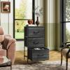 imageWLIVE Dresser with 3 Drawers Fabric Nightstand Organizer Unit Storage Dresser for Bedroom Hallway Entryway Closets Sturdy Steel Frame Wood Top Easy Pull Handle Dark GreyCharcoal Black Wood Grain Print