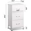 imageWLIVE Dresser with 3 Drawers Fabric Nightstand Organizer Unit Storage Dresser for Bedroom Hallway Entryway Closets Sturdy Steel Frame Wood Top Easy Pull Handle Dark GreyWhite