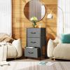 imageWLIVE Dresser with 3 Drawers Fabric Nightstand Organizer Unit Storage Dresser for Bedroom Hallway Entryway Closets Sturdy Steel Frame Wood Top Easy Pull Handle Dark GreyDark Grey