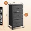 imageWLIVE Dresser with 3 Drawers Fabric Nightstand Organizer Unit Storage Dresser for Bedroom Hallway Entryway Closets Sturdy Steel Frame Wood Top Easy Pull Handle Dark GreyCharcoal Black Wood Grain Print