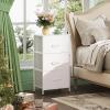 imageWLIVE Dresser with 3 Drawers Fabric Nightstand Organizer Unit Storage Dresser for Bedroom Hallway Entryway Closets Sturdy Steel Frame Wood Top Easy Pull Handle Dark GreyWhite