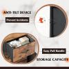 imageWLIVE Dresser with 3 Drawers Fabric Nightstand Organizer Unit Storage Dresser for Bedroom Hallway Entryway Closets Sturdy Steel Frame Wood Top Easy Pull Handle Dark GreyRustic Brown Wood Grain Print