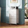 imageWLIVE Dresser with 3 Drawers Fabric Nightstand Organizer Unit Storage Dresser for Bedroom Hallway Entryway Closets Sturdy Steel Frame Wood Top Easy Pull Handle Dark GreyWhite