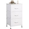 imageWLIVE Dresser with 3 Drawers Fabric Nightstand Organizer Unit Storage Dresser for Bedroom Hallway Entryway Closets Sturdy Steel Frame Wood Top Easy Pull Handle Dark GreyWhite