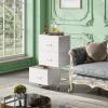 imageWLIVE Dresser with 3 Drawers Fabric Nightstand Organizer Unit Storage Dresser for Bedroom Hallway Entryway Closets Sturdy Steel Frame Wood Top Easy Pull Handle Dark GreyWhite