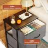 imageWLIVE Dresser with 3 Drawers Fabric Nightstand Organizer Unit Storage Dresser for Bedroom Hallway Entryway Closets Sturdy Steel Frame Wood Top Easy Pull Handle Dark GreyAdark Grey