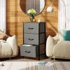 imageWLIVE Dresser with 3 Drawers Fabric Nightstand Organizer Unit Storage Dresser for Bedroom Hallway Entryway Closets Sturdy Steel Frame Wood Top Easy Pull Handle Dark GreyAdark Grey