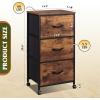 imageWLIVE Dresser with 3 Drawers Fabric Nightstand Organizer Unit Storage Dresser for Bedroom Hallway Entryway Closets Sturdy Steel Frame Wood Top Easy Pull Handle Dark GreyRustic Brown Wood Grain Print