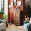 imageWLIVE Dresser with 4 Drawers Fabric Storage Tower Organizer Unit for Bedroom Hallway Entryway Closets Sturdy Steel Frame Wood Top Easy Pull Handle Rustic Brown Wood Grain PrintRustic Brown Wood Grain Print