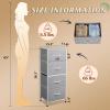 imageWLIVE Dresser with 4 Drawers Fabric Storage Tower Organizer Unit for Bedroom Hallway Entryway Closets Sturdy Steel Frame Wood Top Easy Pull Handle Rustic Brown Wood Grain PrintLight Grey
