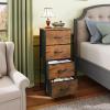 imageWLIVE Dresser with 4 Drawers Fabric Storage Tower Organizer Unit for Bedroom Hallway Entryway Closets Sturdy Steel Frame Wood Top Easy Pull Handle Rustic Brown Wood Grain PrintRustic Brown Wood Grain Print