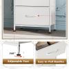 imageWLIVE Dresser with 4 Drawers Fabric Storage Tower Organizer Unit for Bedroom Hallway Entryway Closets Sturdy Steel Frame Wood Top Easy Pull Handle Rustic Brown Wood Grain PrintWhite