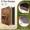 imageWLIVE Dresser with 4 Drawers Fabric Storage Tower Organizer Unit for Bedroom Hallway Entryway Closets Sturdy Steel Frame Wood Top Easy Pull Handle Rustic Brown Wood Grain PrintRustic Brown Wood Grain Print