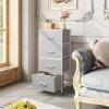 imageWLIVE Dresser with 4 Drawers Fabric Storage Tower Organizer Unit for Bedroom Hallway Entryway Closets Sturdy Steel Frame Wood Top Easy Pull Handle Rustic Brown Wood Grain PrintLight Grey