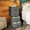 imageWLIVE Dresser with 4 Drawers Fabric Storage Tower Organizer Unit for Bedroom Hallway Entryway Closets Sturdy Steel Frame Wood Top Easy Pull Handle Rustic Brown Wood Grain PrintDark Grey