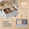 imageWLIVE Dresser with 4 Drawers Fabric Storage Tower Organizer Unit for Bedroom Hallway Entryway Closets Sturdy Steel Frame Wood Top Easy Pull Handle Rustic Brown Wood Grain PrintLight Grey