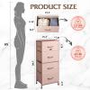 imageWLIVE Dresser with 4 Drawers Fabric Storage Tower Organizer Unit for Bedroom Hallway Entryway Closets Sturdy Steel Frame Wood Top Easy Pull Handle Rustic Brown Wood Grain PrintPink