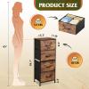 imageWLIVE Dresser with 4 Drawers Fabric Storage Tower Organizer Unit for Bedroom Hallway Entryway Closets Sturdy Steel Frame Wood Top Easy Pull Handle Rustic Brown Wood Grain PrintRustic Brown Wood Grain Print