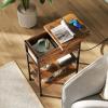 imageWLIVE End Table with Charging Station Flip Top Side Table with Storage Shelf Sofa Couch Table with USB Ports and Outlets Narrow Bedside Table for Living Room Bedroom 1181quotD x 2362quotW x 2433quotHRustic Brown