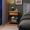 imageWLIVE End Table with Charging Station Flip Top Side Table with Storage Shelf Sofa Couch Table with USB Ports and Outlets Narrow Bedside Table for Living Room Bedroom 1181quotD x 2362quotW x 2433quotHRustic Brown