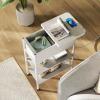 imageWLIVE End Table with Charging Station Flip Top Side Table with Storage Shelf Sofa Couch Table with USB Ports and Outlets Narrow Bedside Table for Living Room Bedroom 1181quotD x 2362quotW x 2433quotHWhite