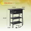 imageWLIVE End Table with Charging Station Flip Top Side Table with Storage Shelf Sofa Couch Table with USB Ports and Outlets Narrow Bedside Table for Living Room Bedroom 1181quotD x 2362quotW x 2433quotHBlack