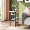 imageWLIVE End Table with Charging Station Flip Top Side Table with Storage Shelf Sofa Couch Table with USB Ports and Outlets Narrow Bedside Table for Living Room Bedroom 1181quotD x 2362quotW x 2433quotHGreige