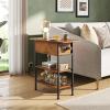 imageWLIVE End Table with Charging Station Flip Top Side Table with Storage Shelf Sofa Couch Table with USB Ports and Outlets Narrow Bedside Table for Living Room Bedroom 1181quotD x 2362quotW x 2433quotHRustic Brown
