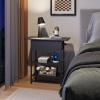 imageWLIVE End Table with Charging Station Flip Top Side Table with Storage Shelf Sofa Couch Table with USB Ports and Outlets Narrow Bedside Table for Living Room Bedroom 1181quotD x 2362quotW x 2433quotHBlack