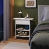 imageWLIVE End Table with Charging Station Flip Top Side Table with Storage Shelf Sofa Couch Table with USB Ports and Outlets Narrow Bedside Table for Living Room Bedroom 1181quotD x 2362quotW x 2433quotHWhite