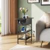 imageWLIVE End Table with Charging Station Flip Top Side Table with Storage Shelf Sofa Couch Table with USB Ports and Outlets Narrow Bedside Table for Living Room Bedroom 1181quotD x 2362quotW x 2433quotHBlack