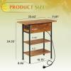 imageWLIVE End Table with Charging Station Flip Top Side Table with Storage Shelf Sofa Couch Table with USB Ports and Outlets Narrow Bedside Table for Living Room Bedroom 1181quotD x 2362quotW x 2433quotHRustic Brown