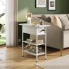 imageWLIVE End Table with Charging Station Flip Top Side Table with Storage Shelf Sofa Couch Table with USB Ports and Outlets Narrow Bedside Table for Living Room Bedroom 1181quotD x 2362quotW x 2433quotHWhite