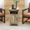 imageWLIVE End Table with Charging Station Side Table with USB Ports and Outlets Narrow Side Table for Small Spaces Living Room Couch Nightstand with Storage BrownGreige