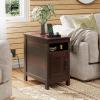 imageWLIVE End Table with Charging Station Side Table with USB Ports and Outlets Narrow Side Table for Small Spaces Living Room Couch Nightstand with Storage BrownEspresso