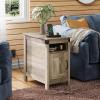 imageWLIVE End Table with Charging Station Side Table with USB Ports and Outlets Narrow Side Table for Small Spaces Living Room Couch Nightstand with Storage BrownGreige