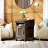 imageWLIVE End Table with Charging Station Side Table with USB Ports and Outlets Narrow Side Table for Small Spaces Living Room Couch Nightstand with Storage BrownBrown