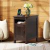 imageWLIVE End Table with Charging Station Side Table with USB Ports and Outlets Narrow Side Table for Small Spaces Living Room Couch Nightstand with Storage BrownEspresso