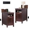 imageWLIVE End Table with Charging Station Side Table with USB Ports and Outlets Narrow Side Table for Small Spaces Living Room Couch Nightstand with Storage BrownEspresso