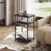 imageWLIVE End Tables Living Room Set of 2 Black End Table for Two Narrow Side Table for Bedroom Home Office Small Spaces 3Tier End Table for Couch Sofa BedRelief Black